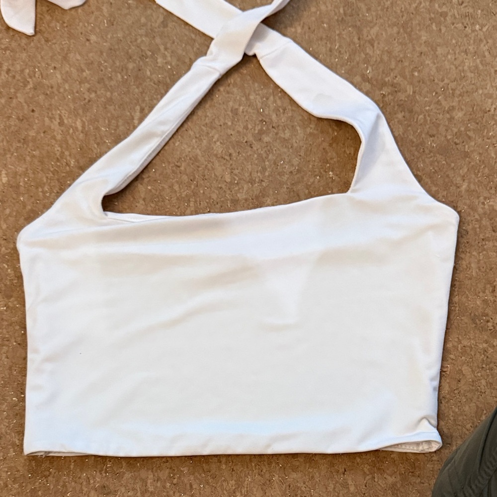 Garage White Halter Top small